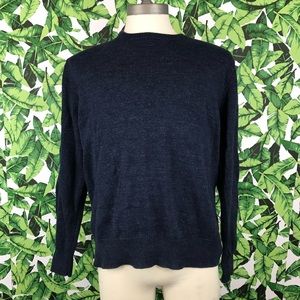 J. Crew Indigo Blue Heather Knit Crewneck Sweater